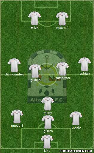 Club Altamira F.C. 4-2-2-2 football formation