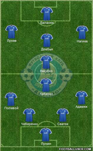 Dnipro Dnipropetrovsk 4-1-2-3 football formation
