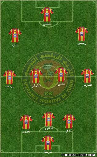 Espérance Sportive de Tunis 3-4-2-1 football formation