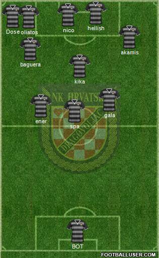 NK Hrvatski Dragovoljac 4-1-3-2 football formation