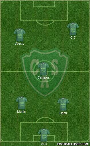 Sarmiento de Junín 5-4-1 football formation