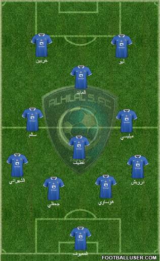 Al-Hilal (KSA) 4-3-1-2 football formation
