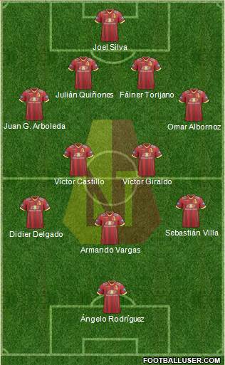 CC Deportes Tolima 4-5-1 football formation
