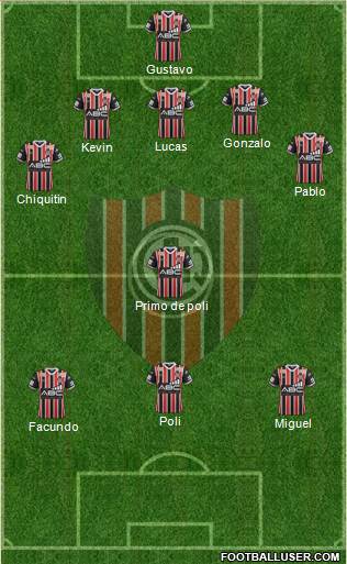 Chacarita Juniors 5-4-1 football formation