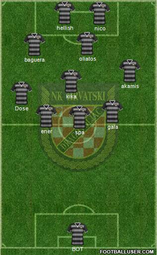 NK Hrvatski Dragovoljac 4-2-2-2 football formation