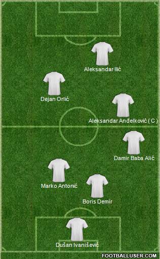Pro Evolution Soccer Team 4-2-1-3 football formation