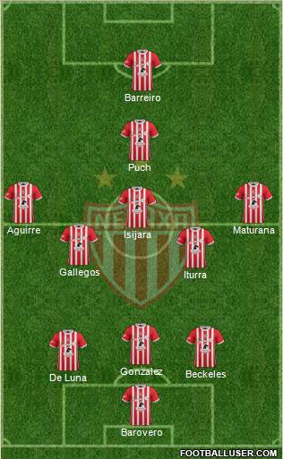 Club Deportivo Necaxa 3-5-1-1 football formation
