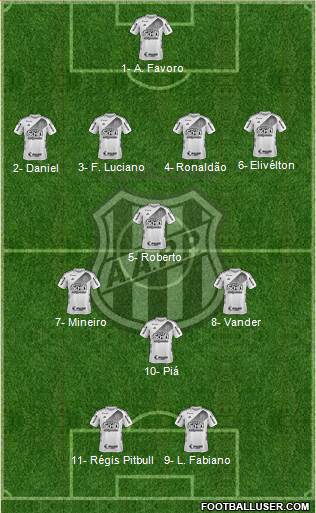 AA Ponte Preta 4-3-1-2 football formation