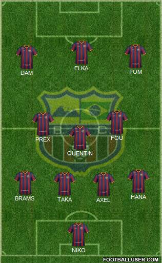 Barcelona FC (RJ) 4-1-4-1 football formation
