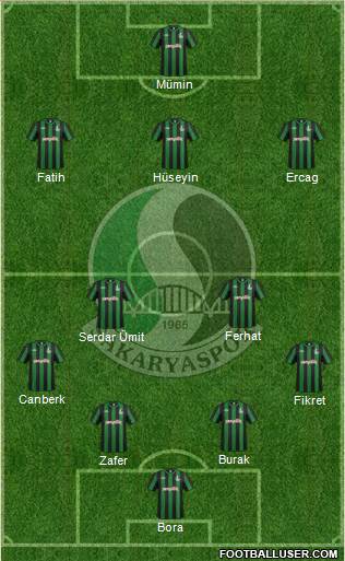 Sakaryaspor A.S. 4-2-3-1 football formation