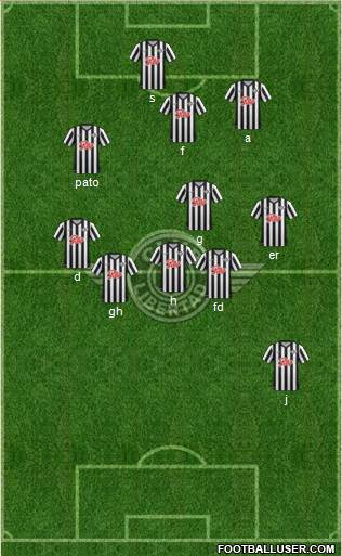 C Libertad 5-4-1 football formation