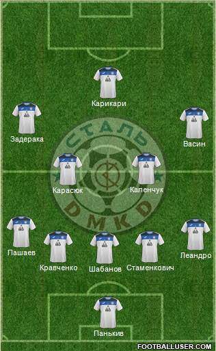 Stal Dniprodzergyns'k 3-4-2-1 football formation