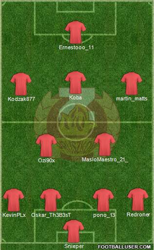 Znicz Pruszkow 4-2-3-1 football formation