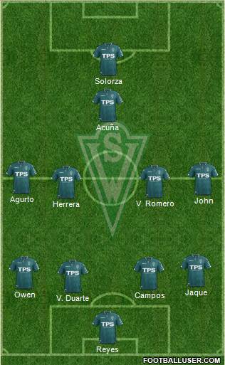 CD Santiago Wanderers S.A.D.P. 4-4-1-1 football formation