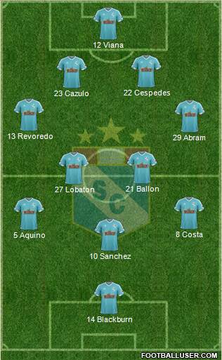 C Sporting Cristal S.A. 4-4-1-1 football formation