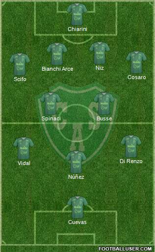 Sarmiento de Junín 4-5-1 football formation
