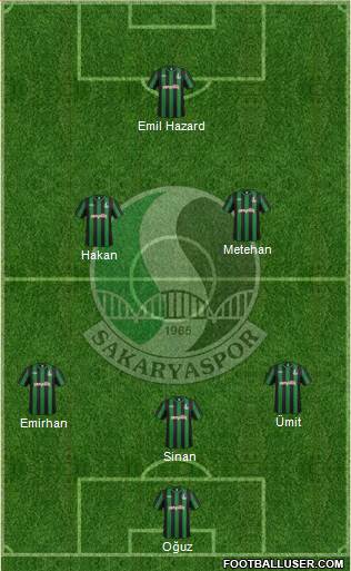 Sakaryaspor A.S. 3-4-1-2 football formation