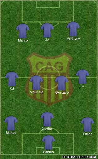 C Atlético Grau 3-4-3 football formation