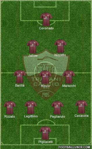 Trapani 4-3-2-1 football formation