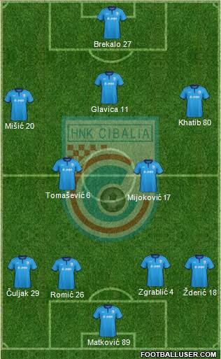 HNK Cibalia 4-2-3-1 football formation
