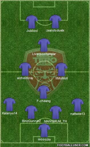 BEC Tero Sasana 4-3-1-2 football formation