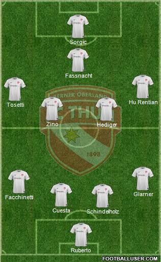 FC Thun 1898 4-4-1-1 football formation