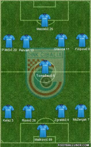 HNK Cibalia 4-1-4-1 football formation