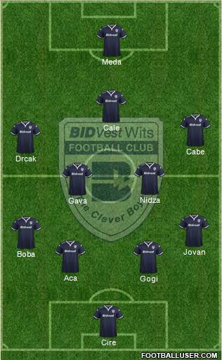 Bidvest Wits 4-4-1-1 football formation