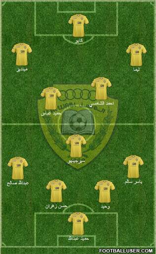 Al-Wasl 4-1-4-1 football formation