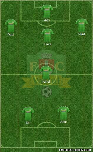 FC Vaslui 5-4-1 football formation