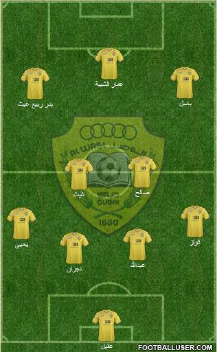Al-Wasl 4-3-3 football formation
