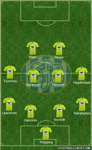 Esbjerg forenede Boldklubber 4-4-2 football formation