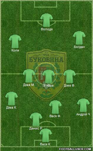 Bukovyna Chernivtsi 4-3-2-1 football formation