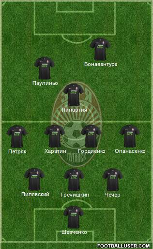 Zorya Lugansk 3-4-1-2 football formation