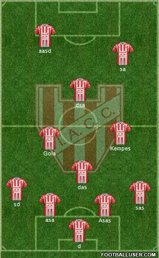 Instituto de Córdoba 4-3-1-2 football formation