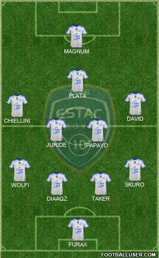 Esperance Sportive Troyes Aube Champagne 4-4-1-1 football formation