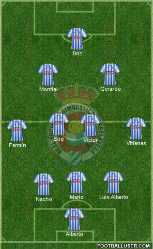 Gimnástica Torrelavega 3-4-3 football formation