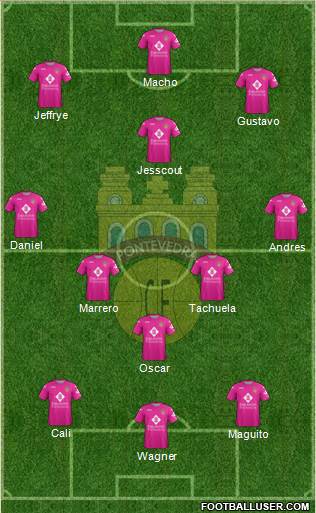 Pontevedra C.F. 4-4-2 football formation