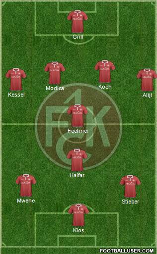 1.FC Kaiserslautern 4-4-1-1 football formation