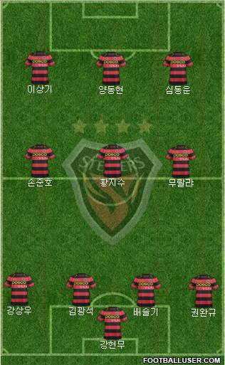 Pohang Steelers 4-3-1-2 football formation