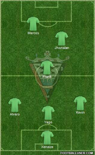 C.D. Mirandés 4-2-2-2 football formation