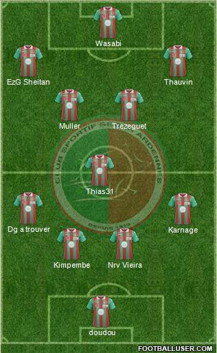 Club Sportif Sedan Ardennes 4-3-3 football formation