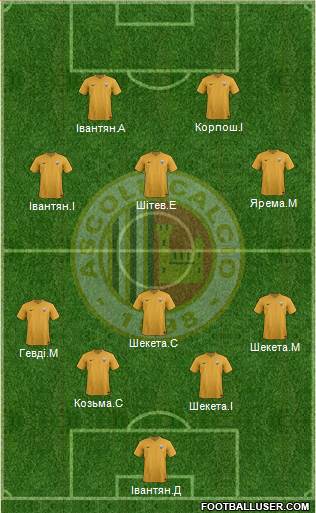 Ascoli 4-1-3-2 football formation