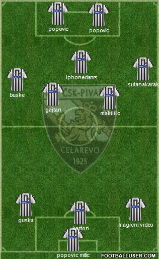 CSK Pivara Celarevo football formation