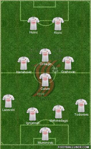 FK Sloboda Tuzla 4-4-2 football formation