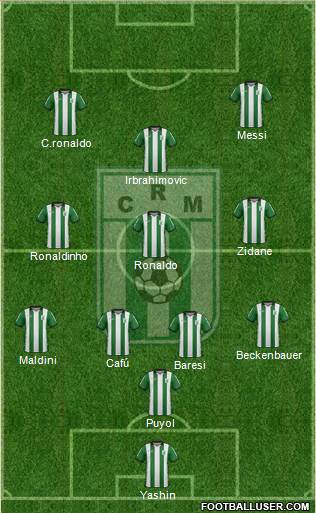 Racing Club de Montevideo 5-4-1 football formation