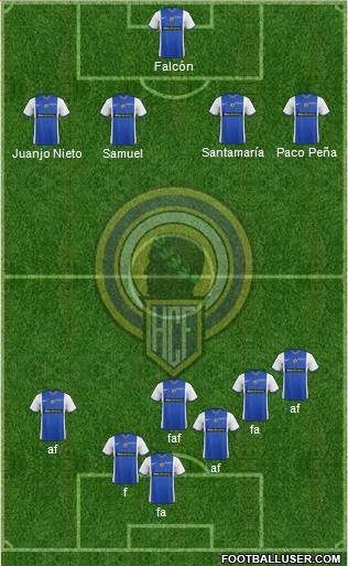 Hércules C.F., S.A.D. 4-1-3-2 football formation