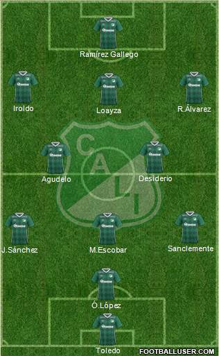 AC Deportivo Cali 4-2-3-1 football formation