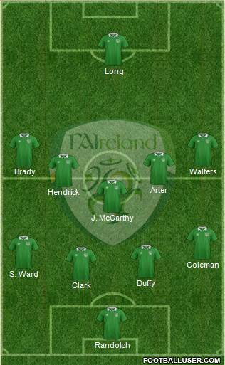 Ireland 3-5-1-1 football formation