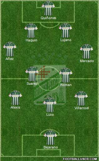 C Oriente Petrolero 4-5-1 football formation
